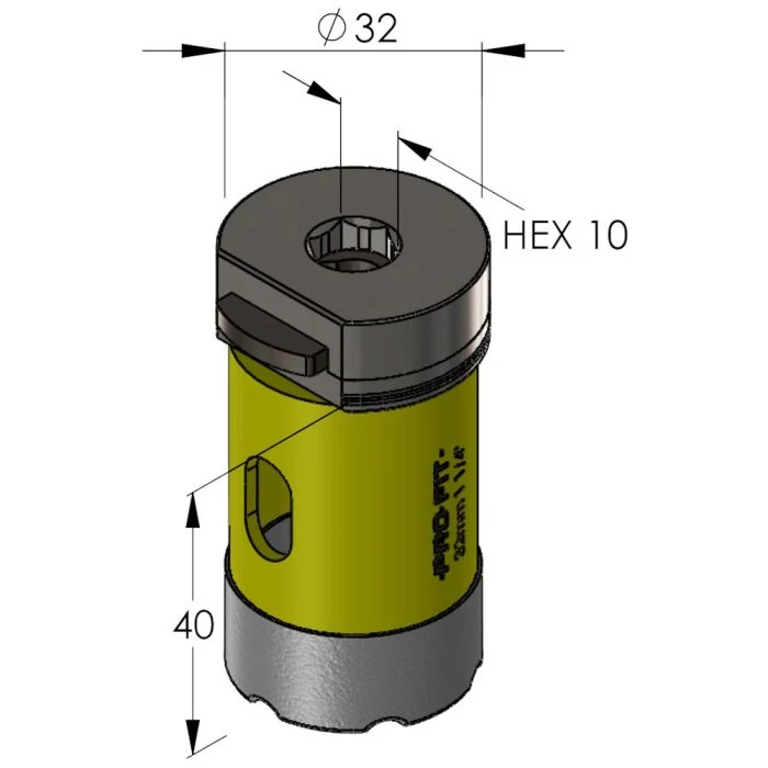ProFit Diamantboor Met Geïntegreerde Click & Drill® Adapter 32 Mm. 2 ProFit Diamantboor Met Geïntegreerde Click & Drill® Adapter 32 Mm. - Afbeelding 2