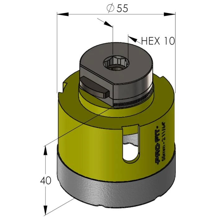 ProFit Diamantboor Met Geïntegreerde Click & Drill® Adapter 55 Mm. 2 ProFit Diamantboor Met Geïntegreerde Click & Drill® Adapter 55 Mm. - Afbeelding 2