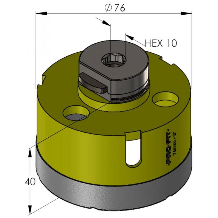 ProFit Diamantboor Met Geïntegreerde Click & Drill® Adapter 76 Mm. 2 ProFit Diamantboor Met Geïntegreerde Click & Drill® Adapter 76 Mm. - Afbeelding 2