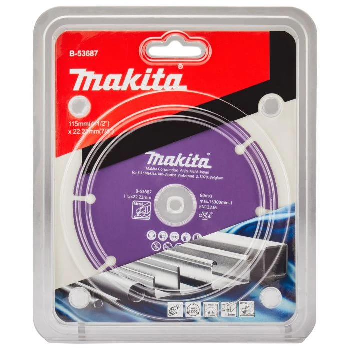 Makita B-53687 Doorslijpschijf Staal 115x22,23x1,3mm 4 Makita B-53687 Doorslijpschijf Staal 115x22,23x1,3mm - Afbeelding 4