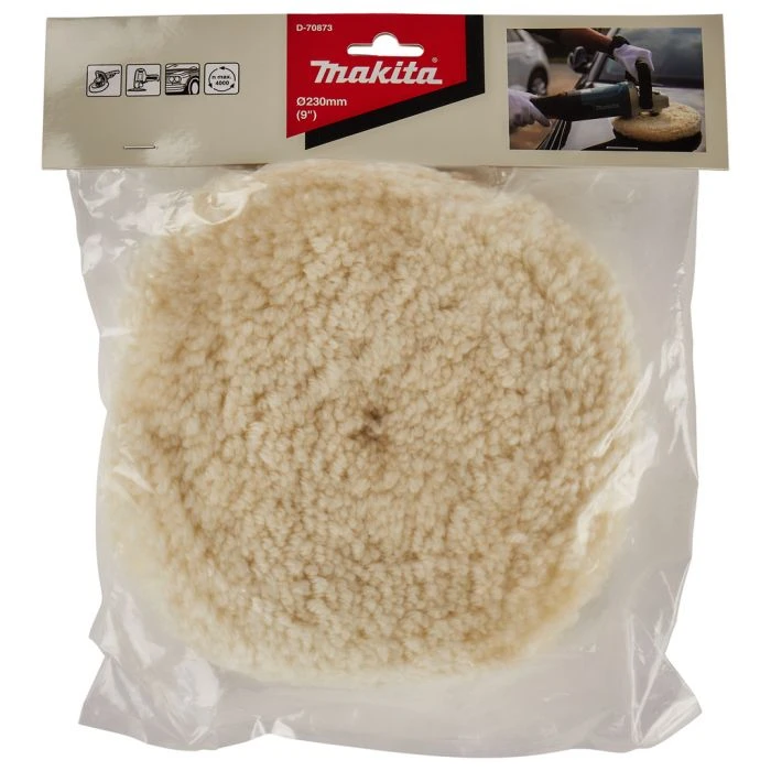 Makita D-70873 Wollen Schijf Wit 230mm 3 Makita D-70873 Wollen Schijf Wit 230mm - Afbeelding 3