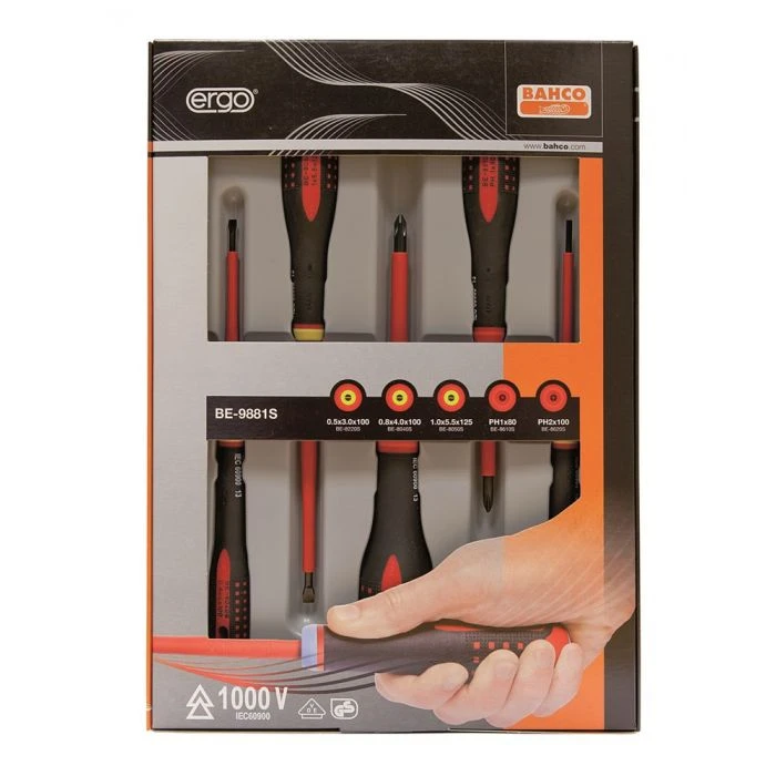 BAHCO SCHROEVENDRAAIERSET VDE 5-DLG 1 BAHCO SCHROEVENDRAAIERSET VDE 5-DLG